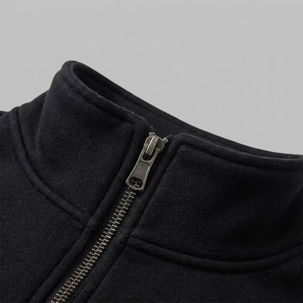 PSALM half zip sweatshirt fabric detail