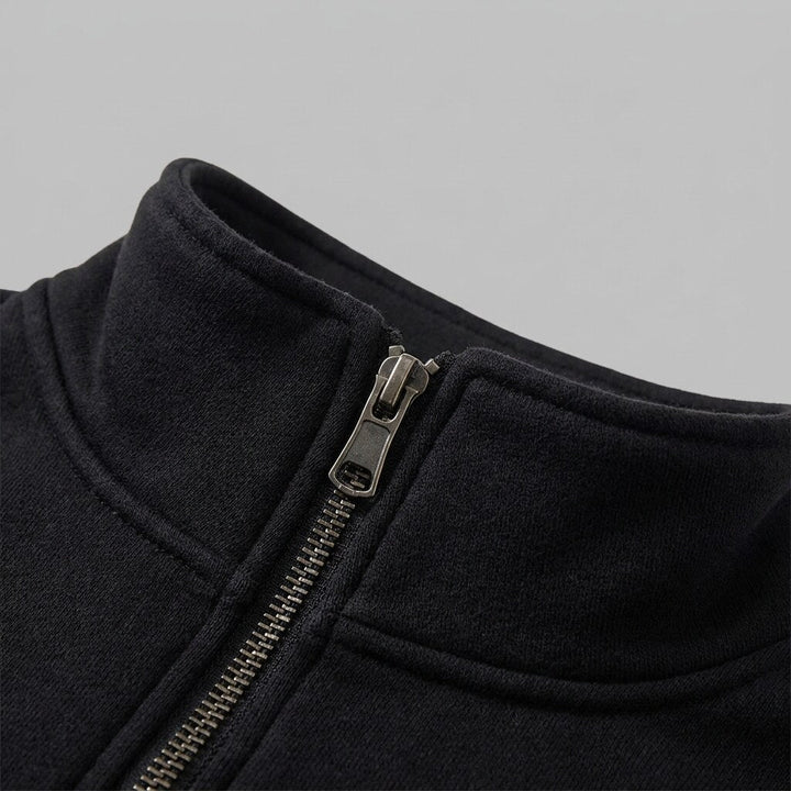 PSALM half zip sweatshirt fabric detail