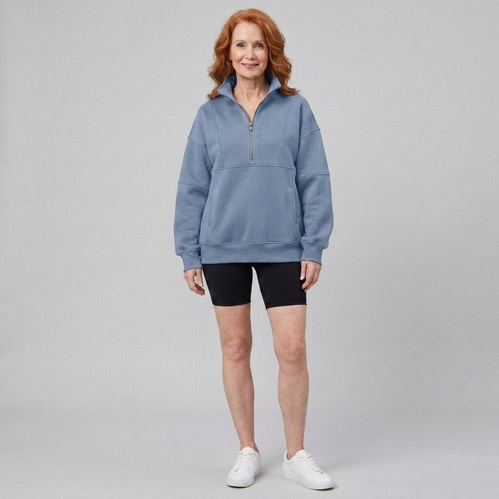 PSALM half zip sweatshirt light blue