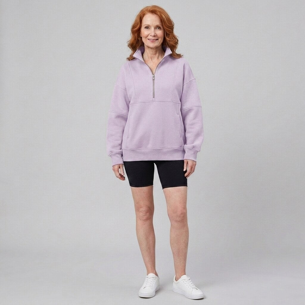 PSALM half zip sweatshirt light purple