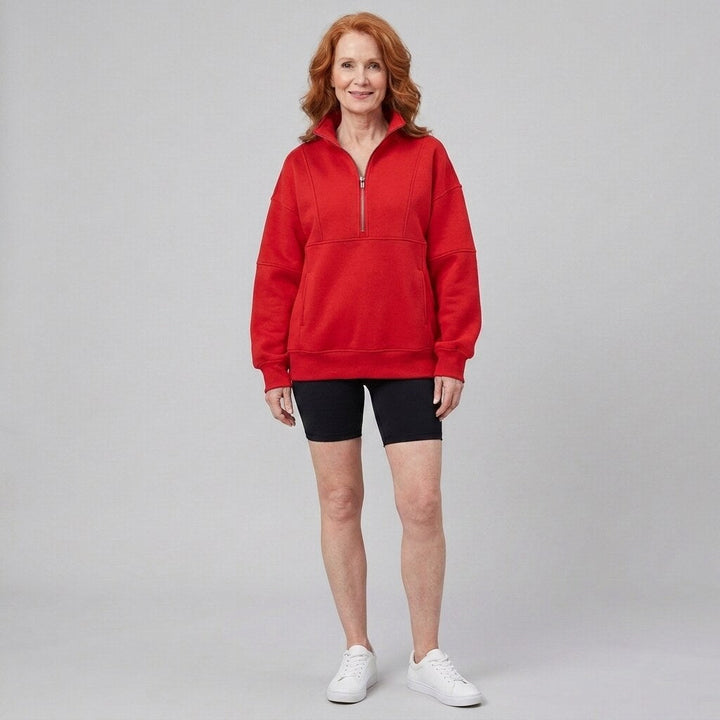 PSALM half zip sweatshirt red
