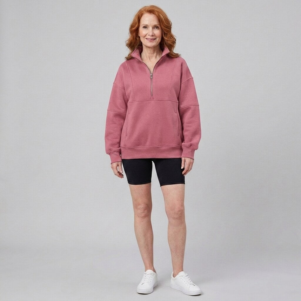 PSALM half zip sweatshirt rose red