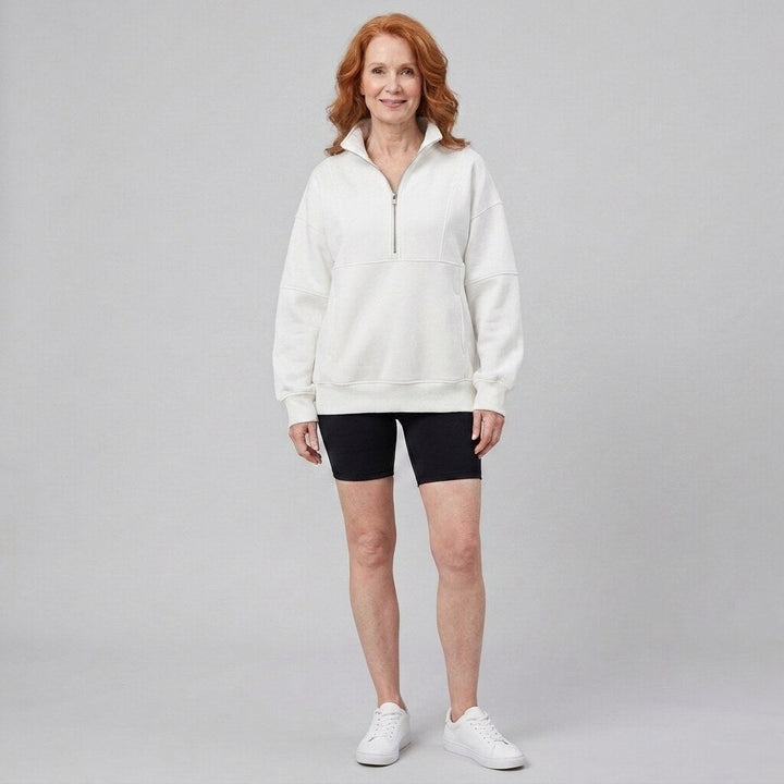 PSALM half zip sweatshirt white