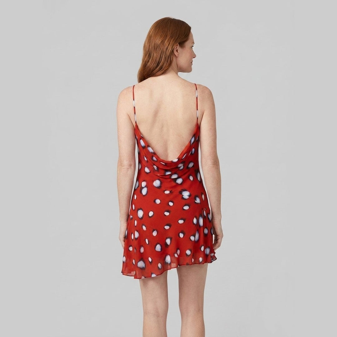 Rivella red butterfly print mini dress, back view