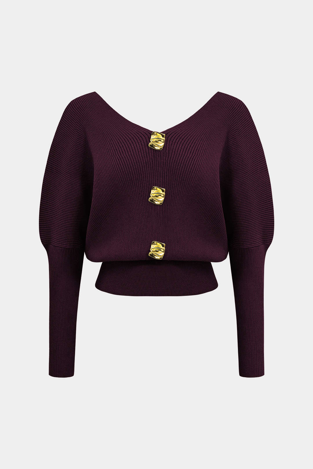 Solid Button | V-Neck Sweater