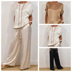 Ravina Two Piece Set featuring silky fabric and a relaxed fit, perfect for stylish women's co-ord outfits. - 8