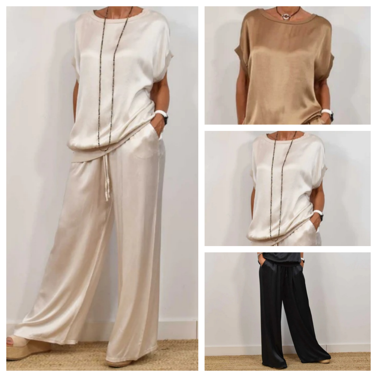 Ravina Two Piece Set featuring silky fabric and a relaxed fit, perfect for stylish women's co-ord outfits. - 8