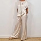 Ravina Two Piece Set featuring silky fabric and a relaxed fit, perfect for stylish women's co-ord outfits. - 3