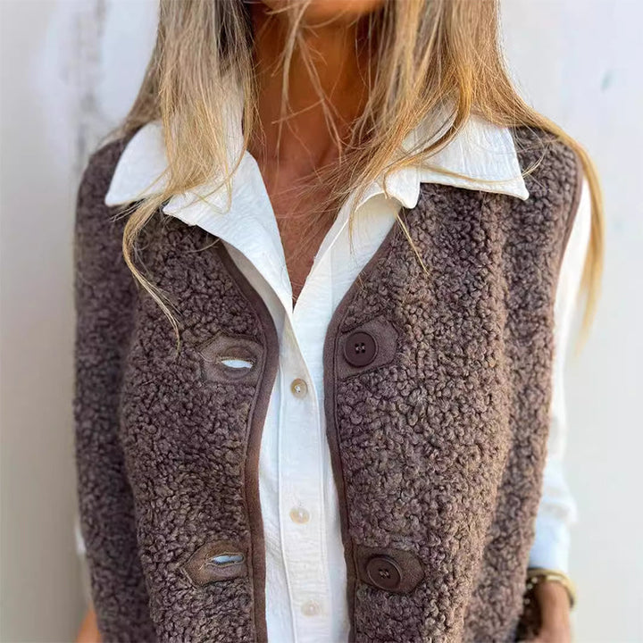 Lizzy | Women's Autumn Button-down Short Warm Vest