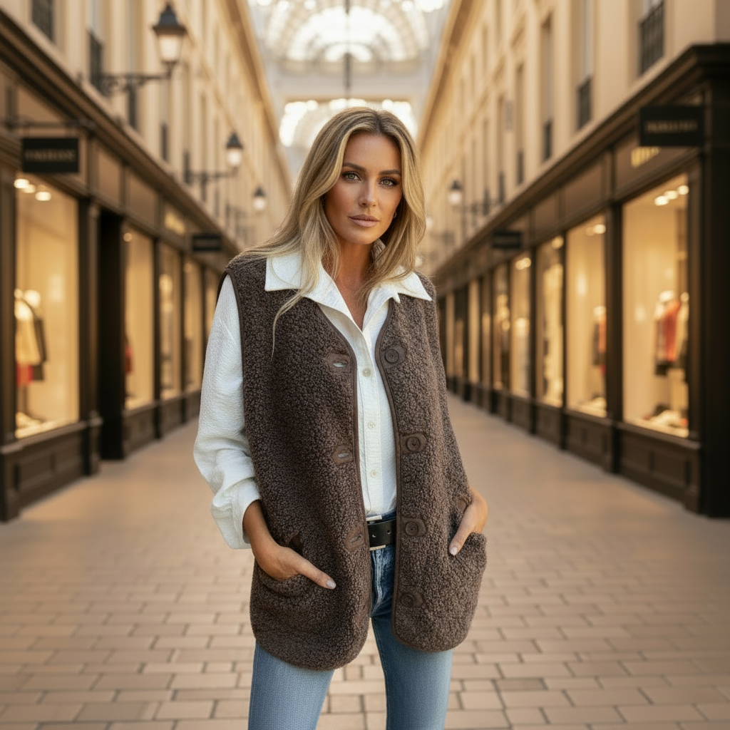 Lizzy | Women's Autumn Button-down Short Warm Vest