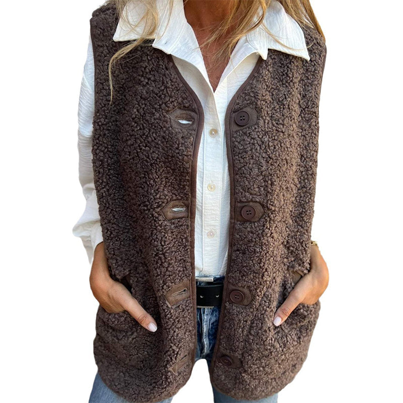 Lizzy | Women's Autumn Button-down Short Warm Vest