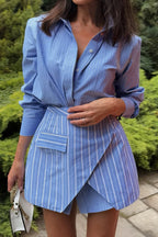 Stripes | Tie-Up Skirt Set