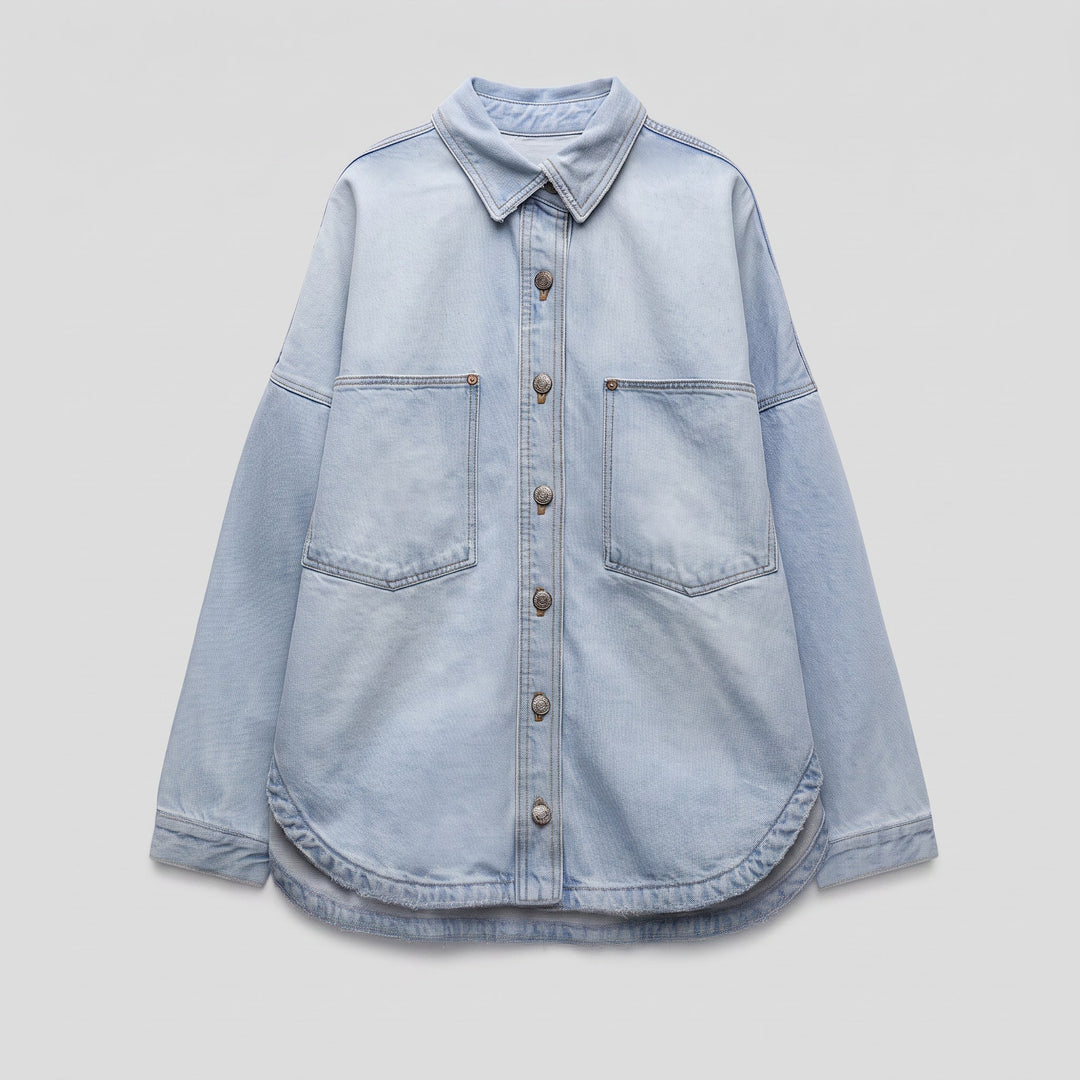 Addison denim overshirt product flat lay