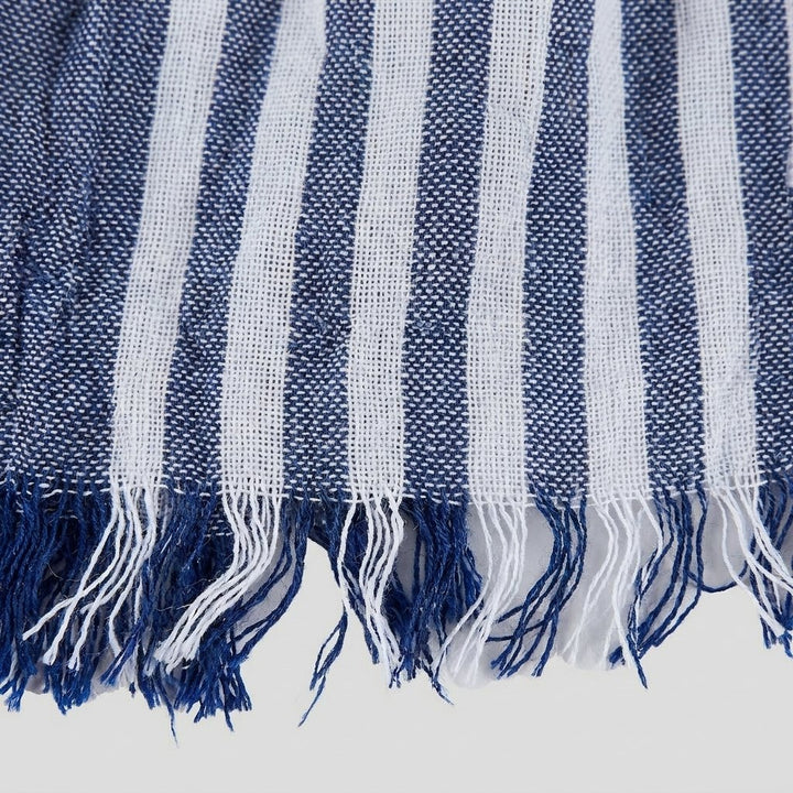 Aero cotton pinstripe scarf fabric detail