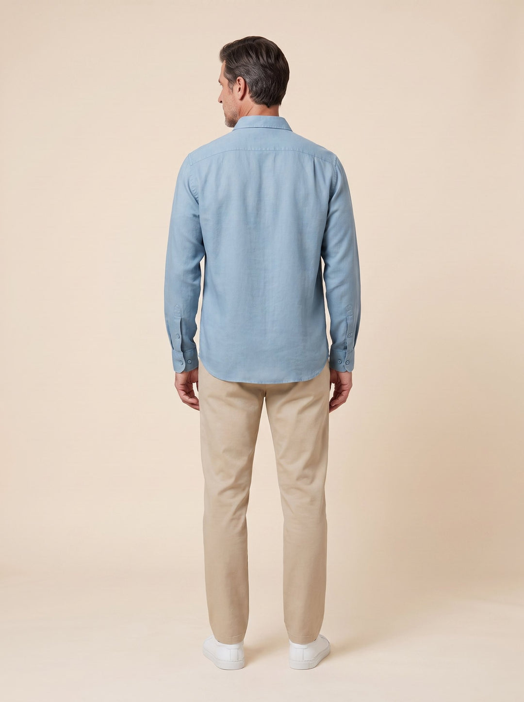 Aero Men's Shirt lagoon blue back view