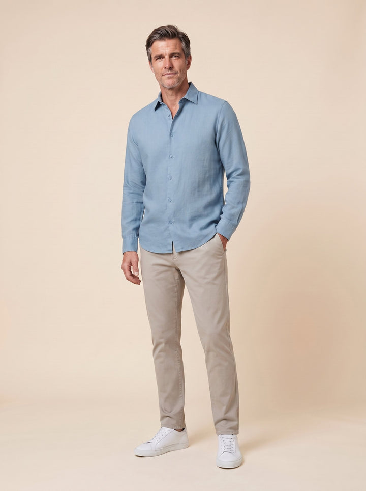 Aero Men's Shirt lagoon blue front pose two