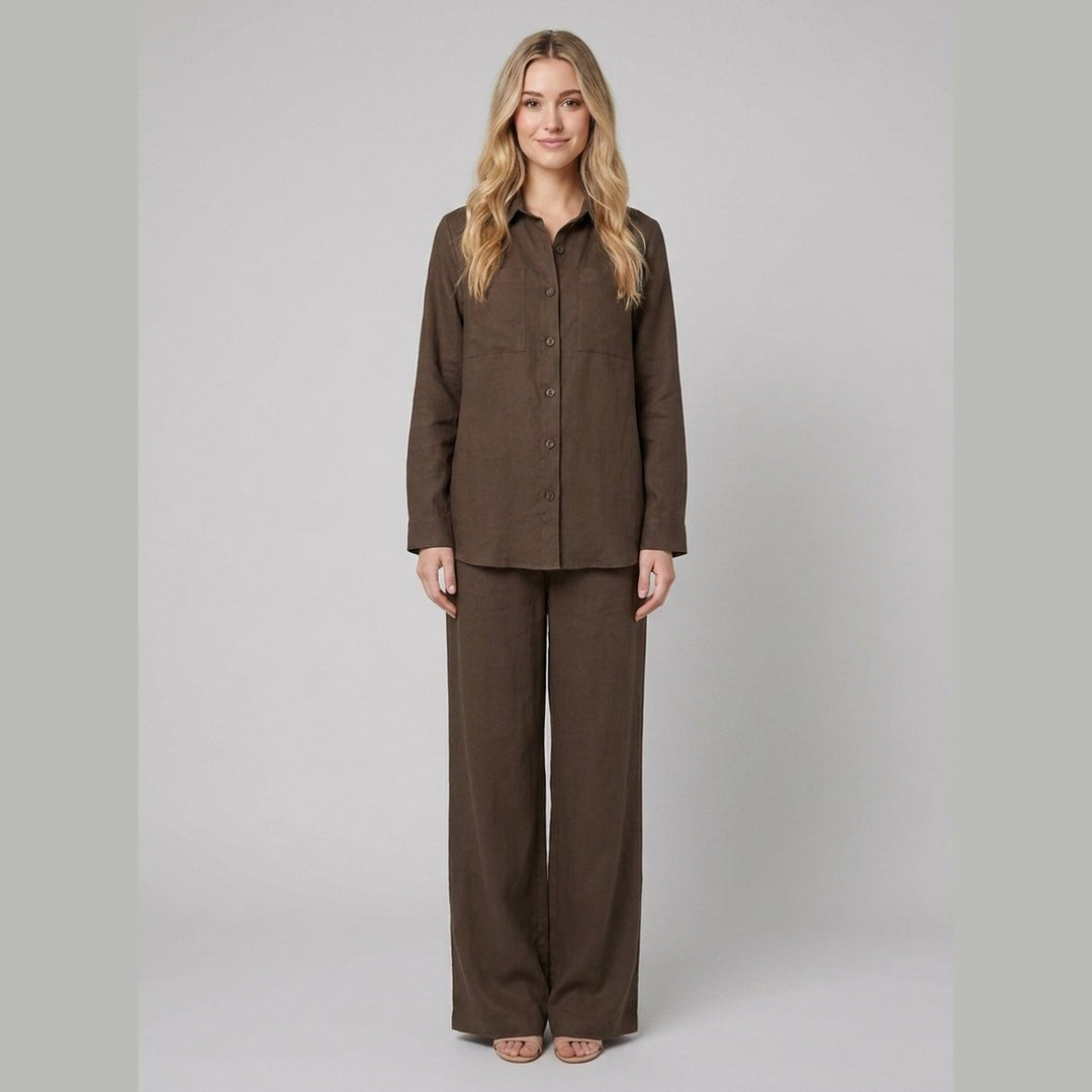 Aero women's cotton-linen set coffee