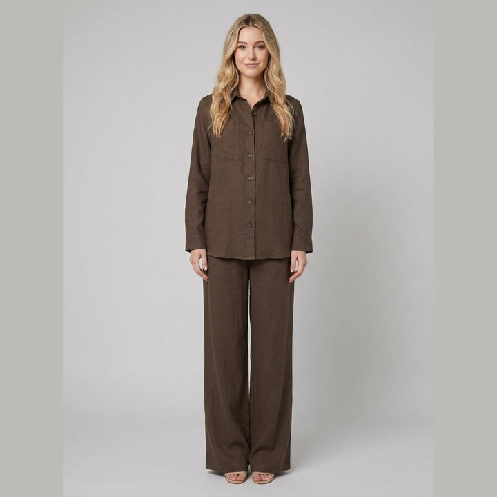 Aero women's cotton-linen set coffee