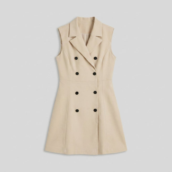 Albertine double-breasted blazer dress beige product flat lay
