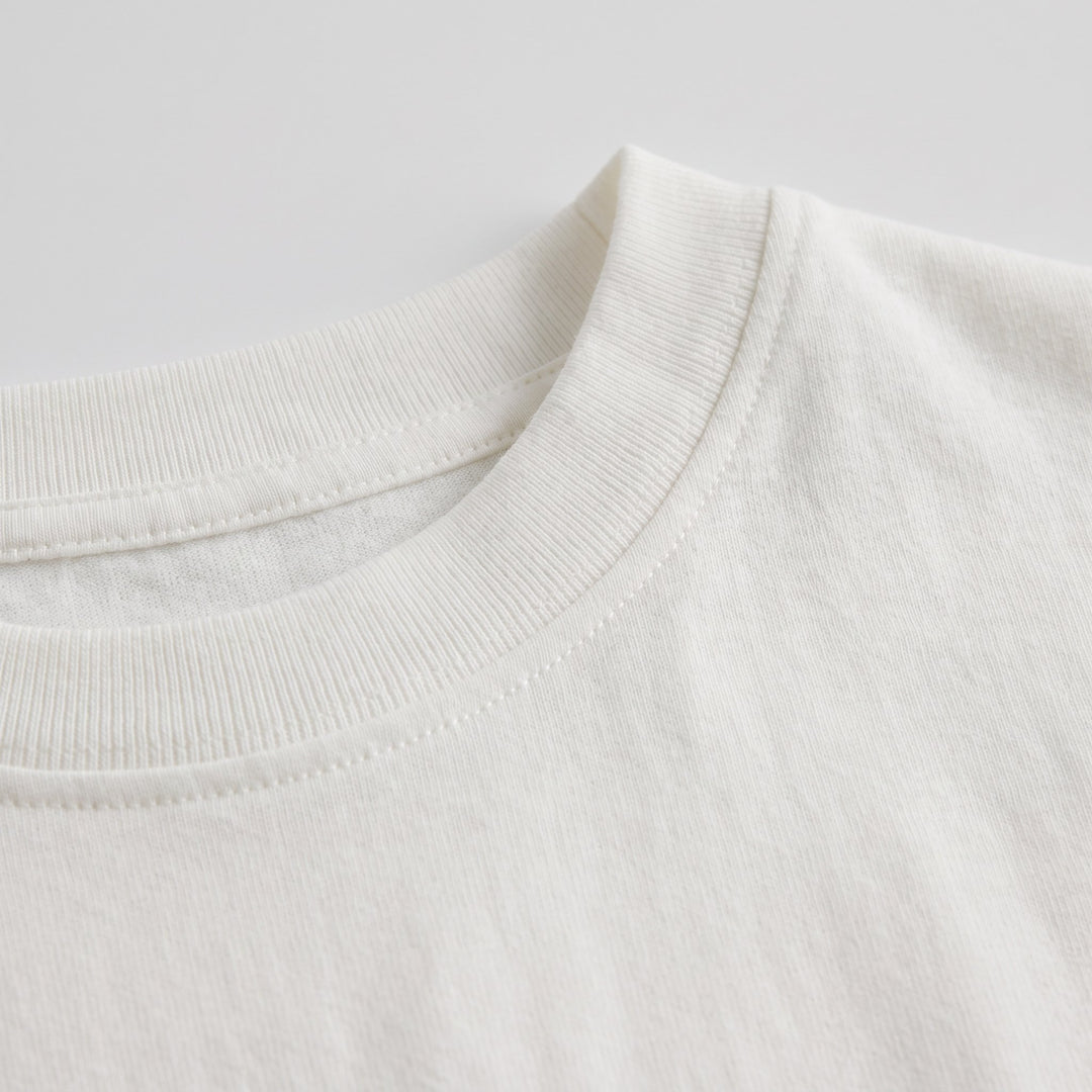 Alera white organic cotton jersey fabric close up