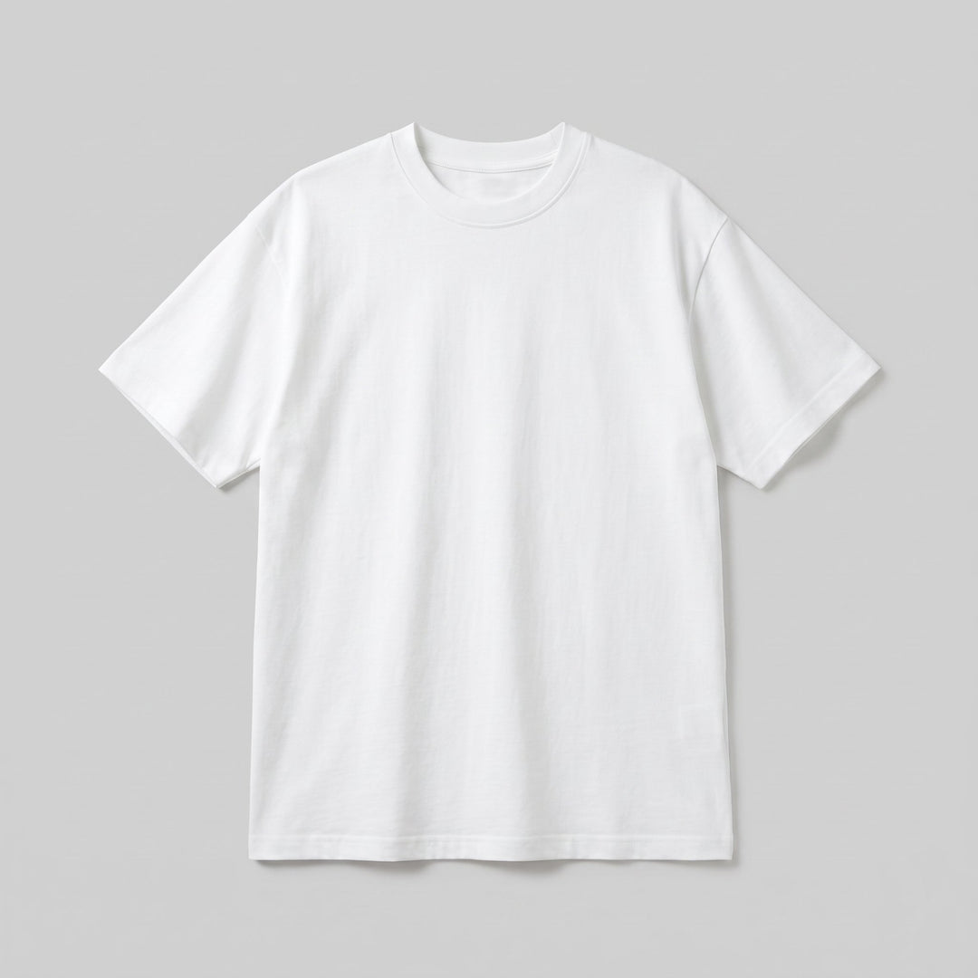 Alera oversized white t-shirt flat lay product photo