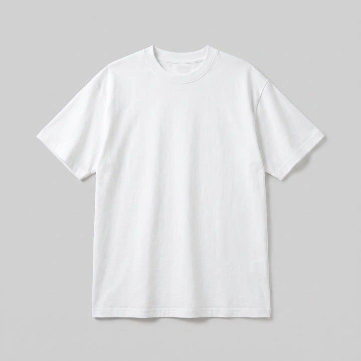 Alera oversized white t-shirt flat lay product photo