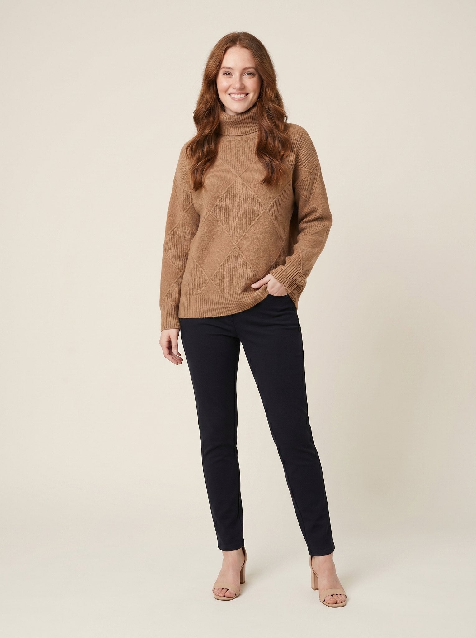 Alice soft turtleneck sweater brown