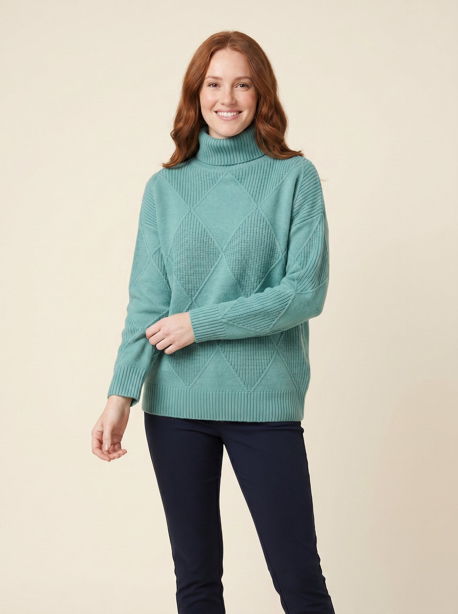 Alice soft turtleneck sweater green