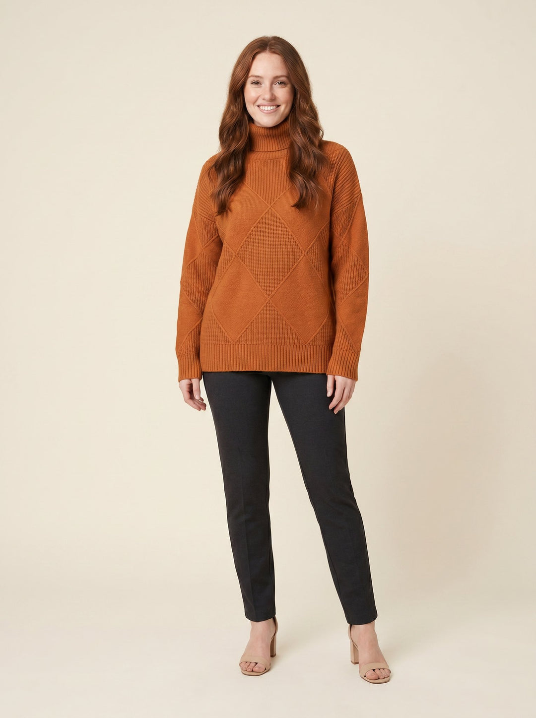 Alice soft turtleneck sweater orange