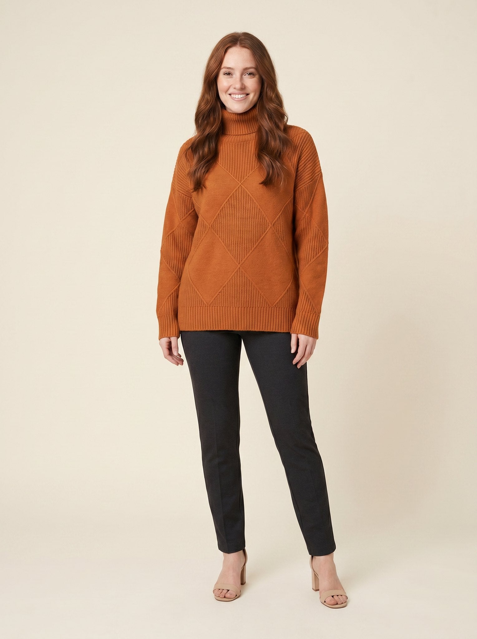 Alice soft turtleneck sweater orange