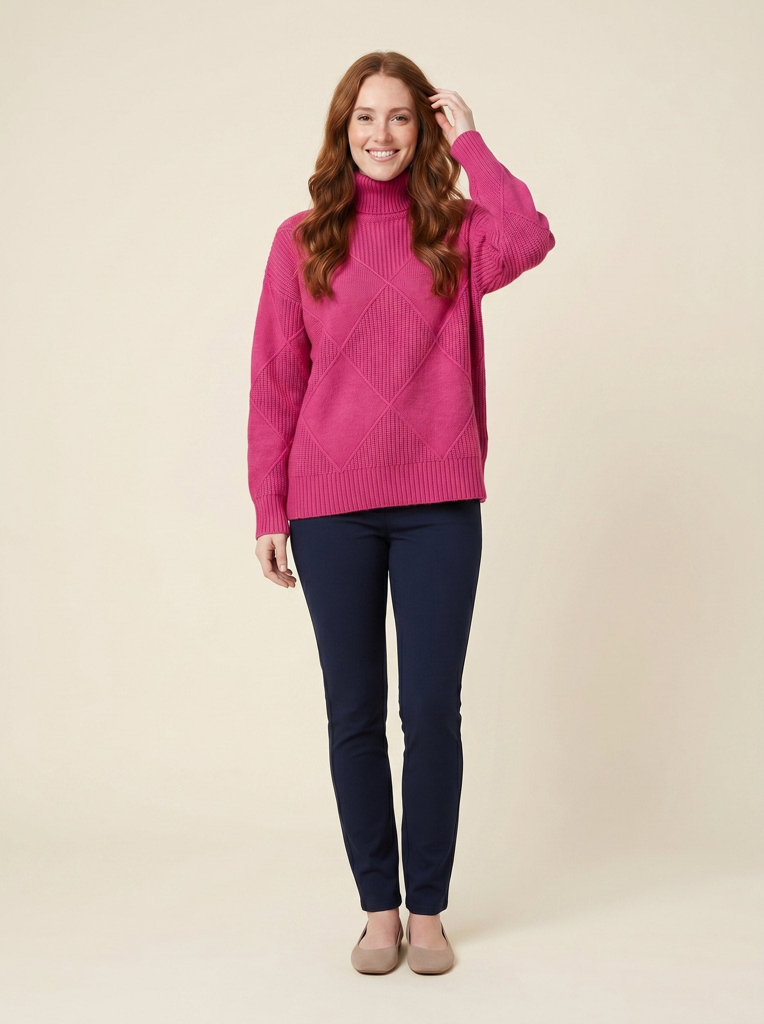 Alice soft turtleneck sweater pink