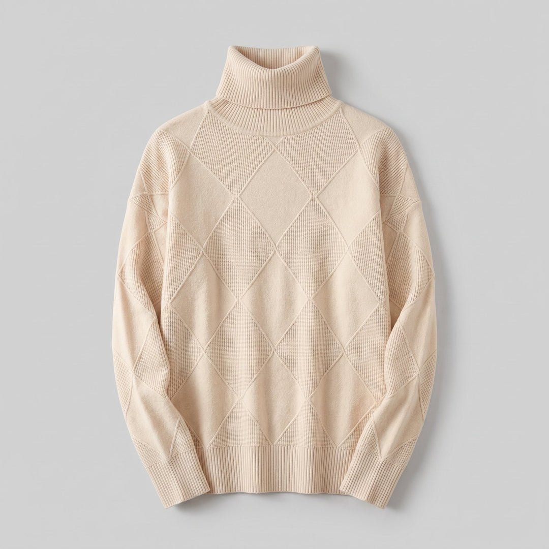 Alice soft turtleneck sweater product flat lay