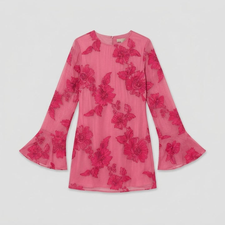 Alyra floral bell-sleeve dress product flat-lay