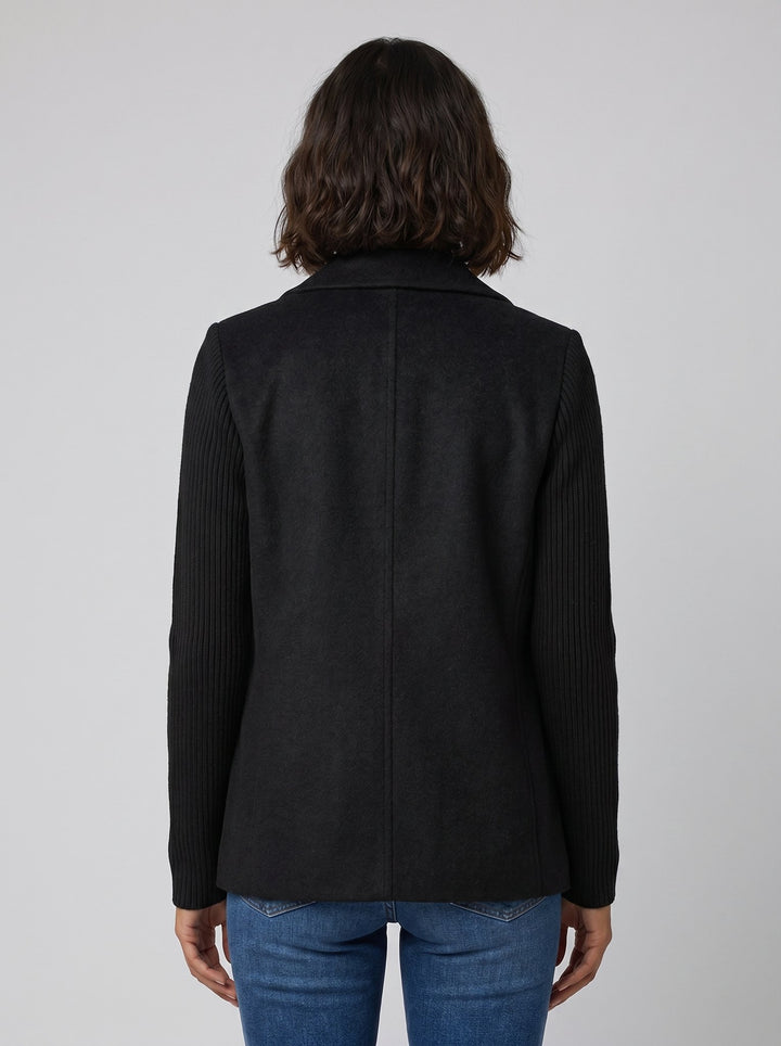 Amora knit-sleeve blazer back view