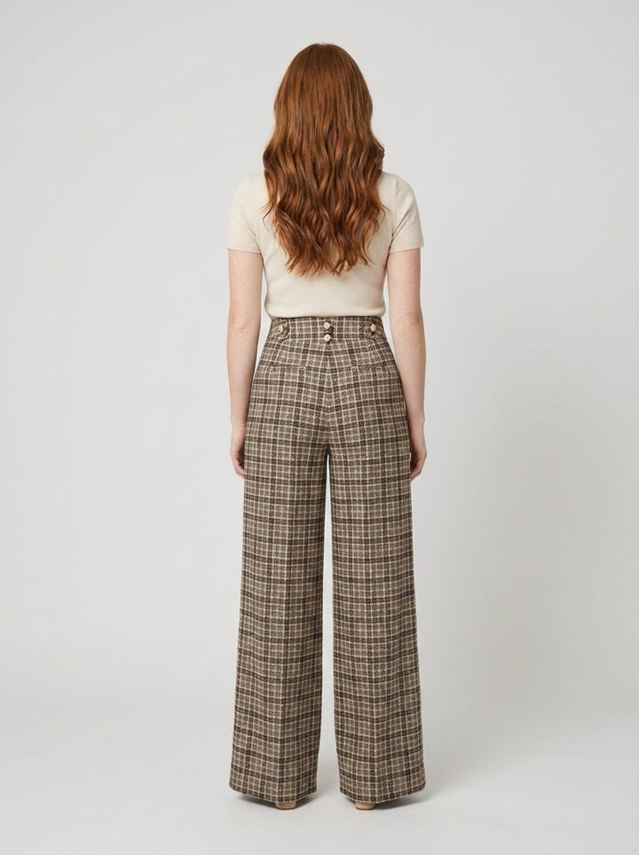 Anne plaid pants back view