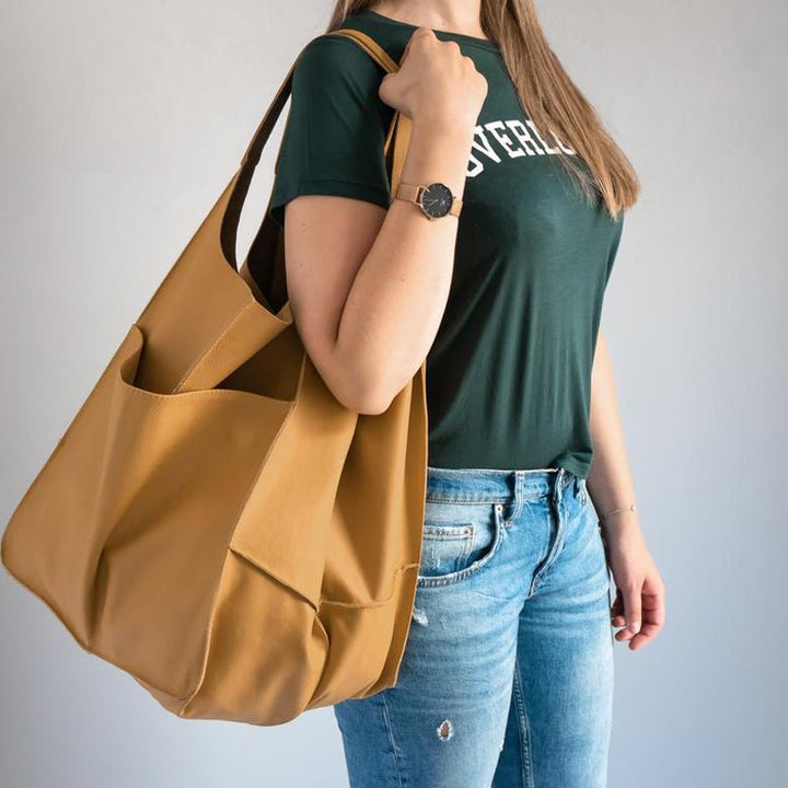 Annecy slouchy tote bag with a soft slouched shape and roomy open interior, image 2 of 6