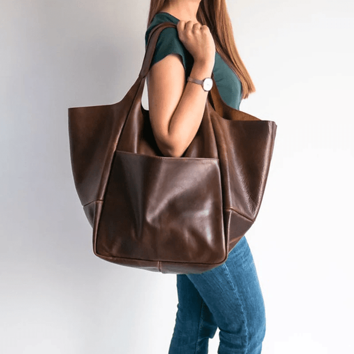 Annecy slouchy tote bag with a soft slouched shape and roomy open interior, image 4 of 6