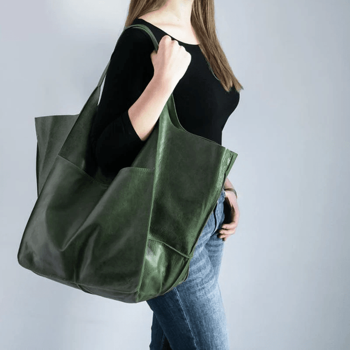 Annecy slouchy tote bag with a soft slouched shape and roomy open interior, image 5 of 6