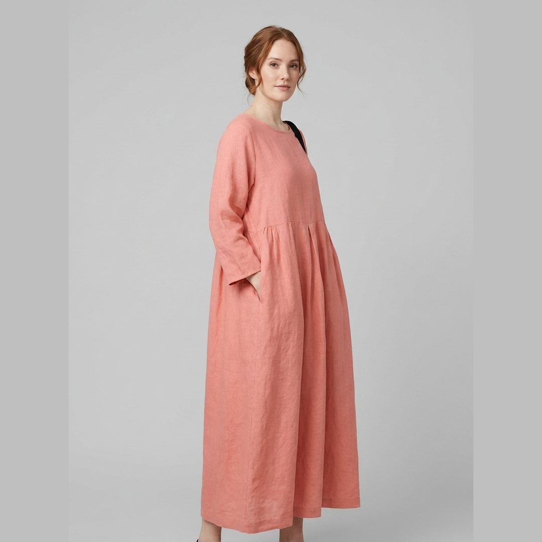 Aqua Summer Dress pink on model