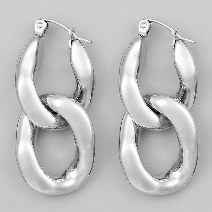 Aria chain link earrings silver