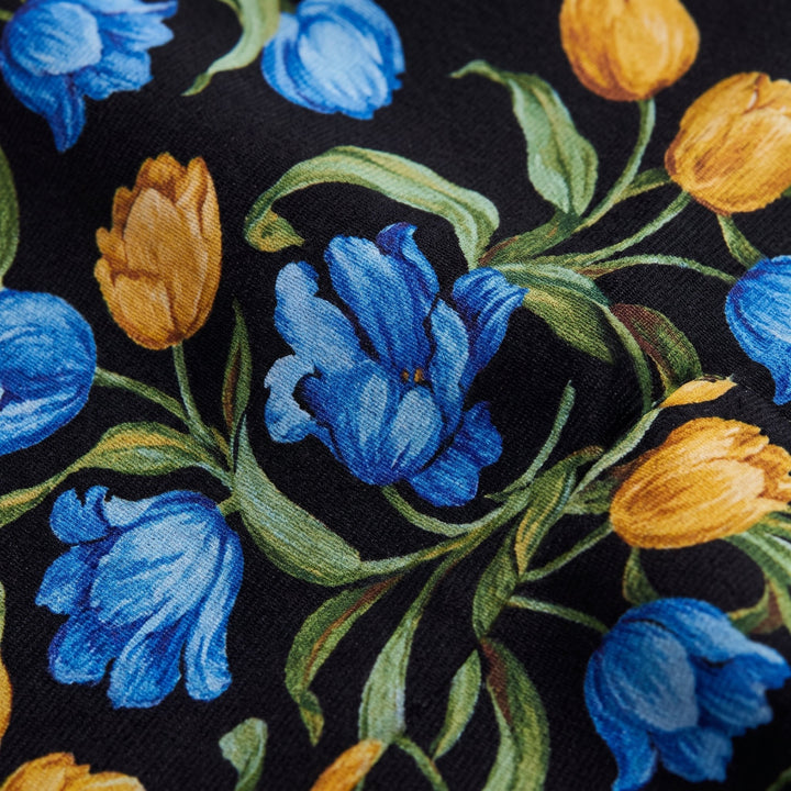 Arielle tulip floral fabric detail