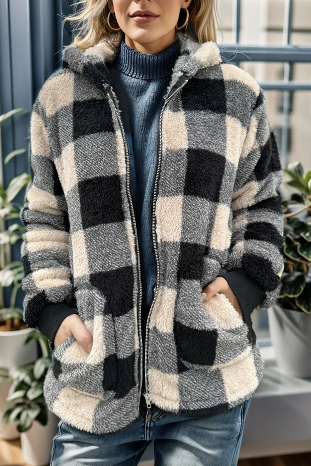 Aspen sherpa teddy coat camel front
