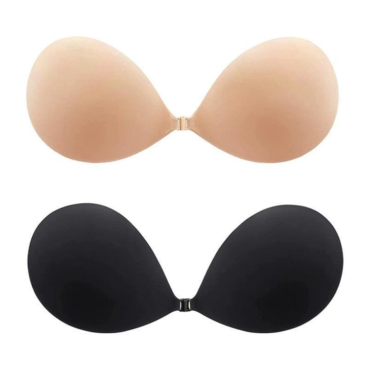 Aura adhesive strapless bra nude and black 2-pack