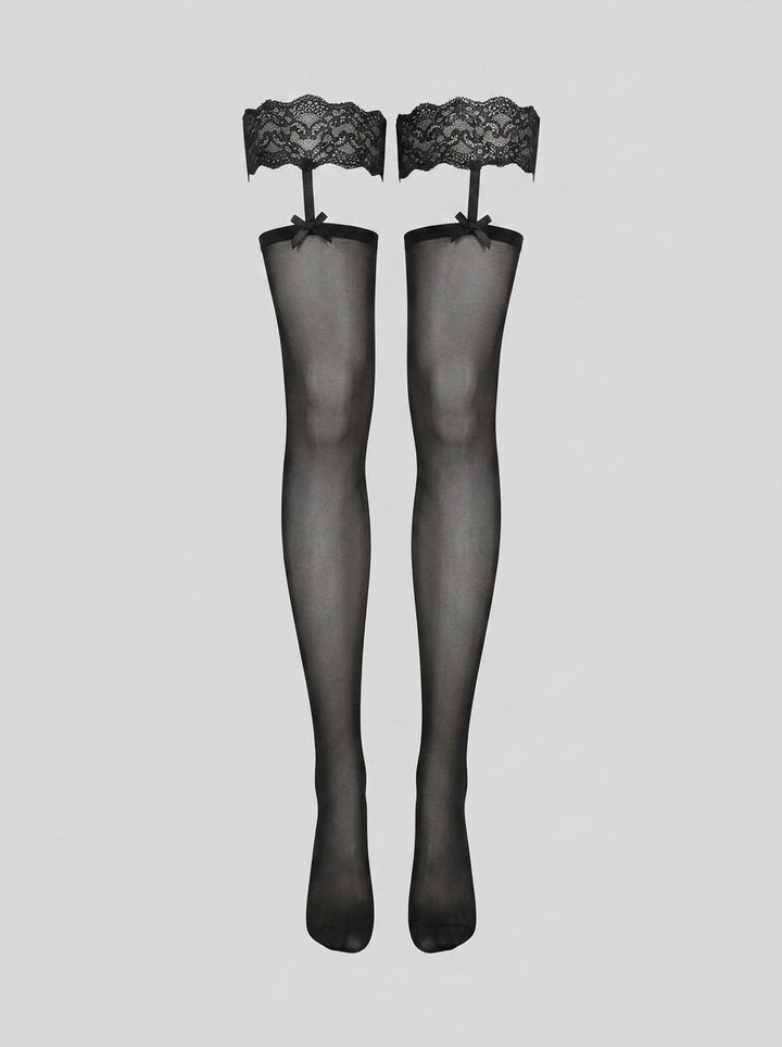Aurelie knee-high stockings black front