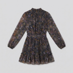 Ava black print dress product flat-lay