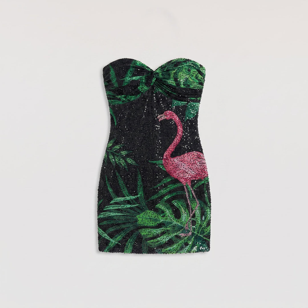 Aveline Beaded Mesh Dress - product flat lay