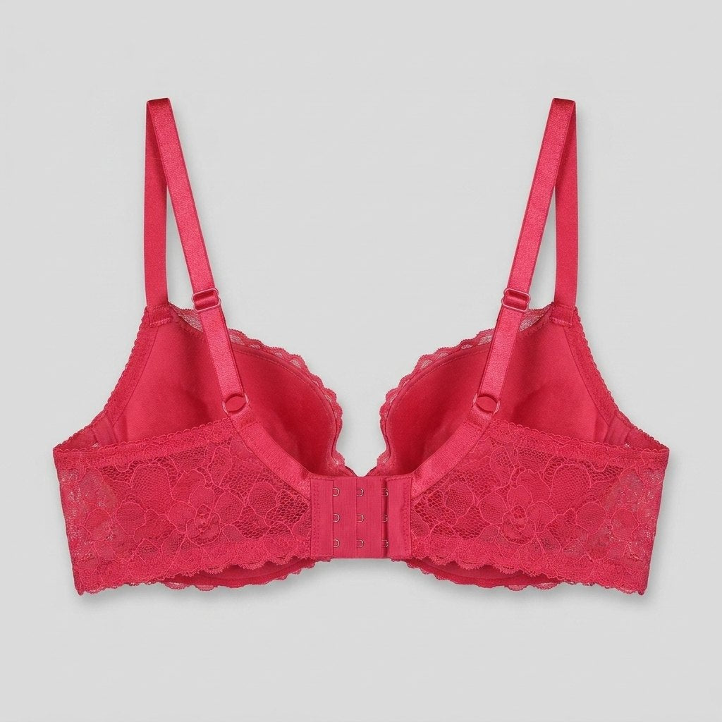 Azelie push-up bra raspberry back