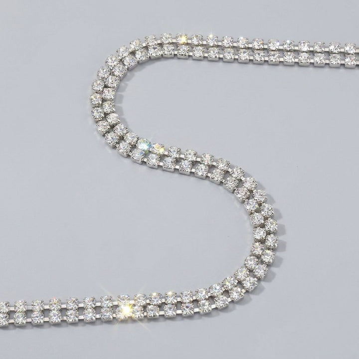 Babette silver rhinestone body chain