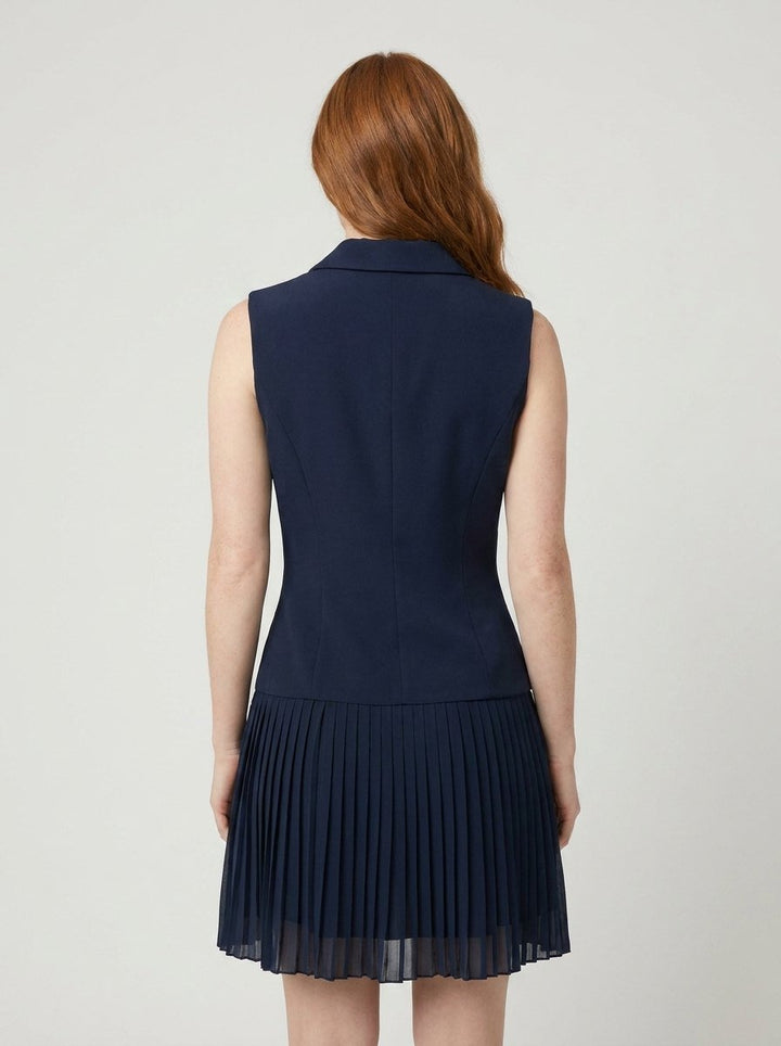 Bela pleated mini dress back view