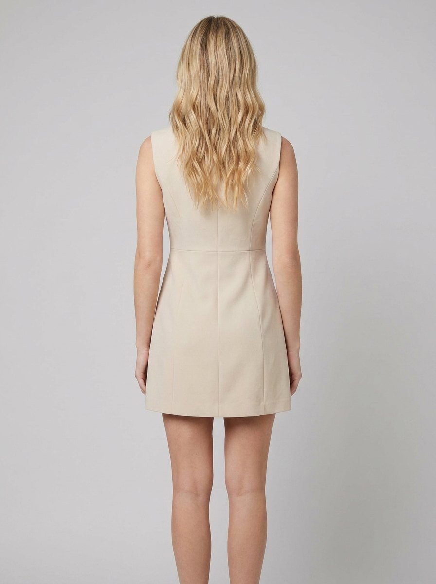 Bella double-breasted blazer dress back view